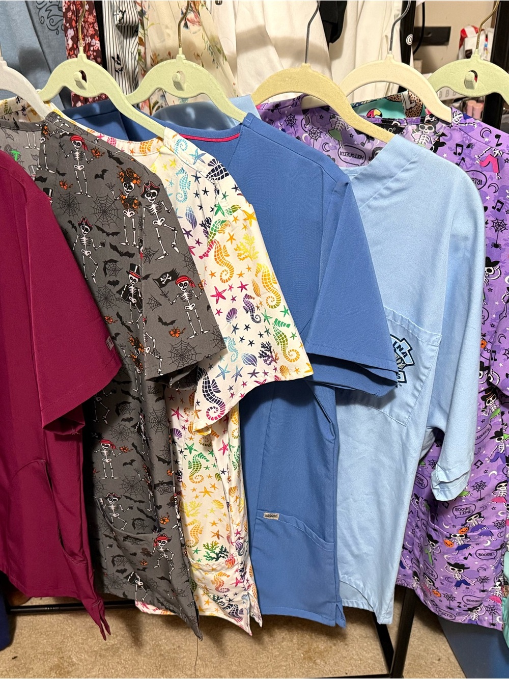 Assorted Medical Scrub Tops - Multi Color Mix